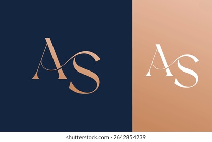 Initial letter AS SA logo design vector illustration for couple, wedding, and business