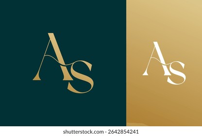 Initial letter AS SA logo design vector illustration for couple, wedding, and business