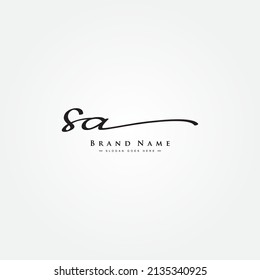 Initial Letter SA Logo - handgeschriebenes Signature-Logo