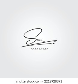 Initial Letter SA Logo - handgeschriebenes Signature-Logo