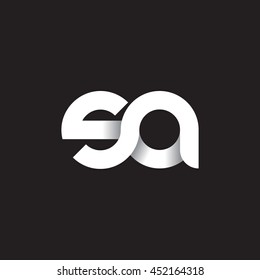 initial letter sa modern linked circle round lowercase logo white black