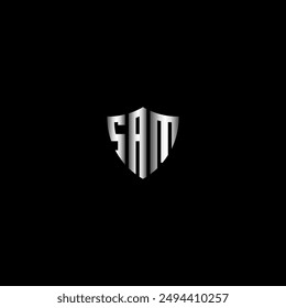 initial letter SAM with shield logo icon design vector design template