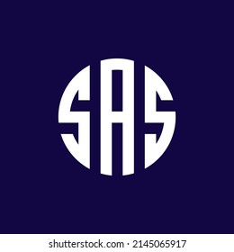 Initial letter SAS diamond monogram cool modern logo