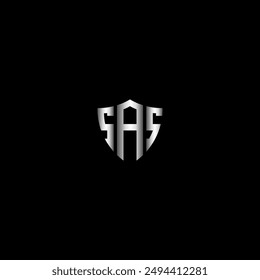 initial letter SAS with shield logo icon design vector design template