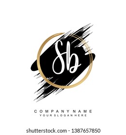 Initial letter SB beautiful handwriting logo vector template