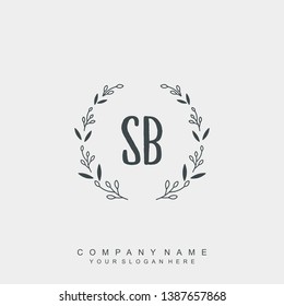 Initial letter SB beautiful handwriting logo vector template
