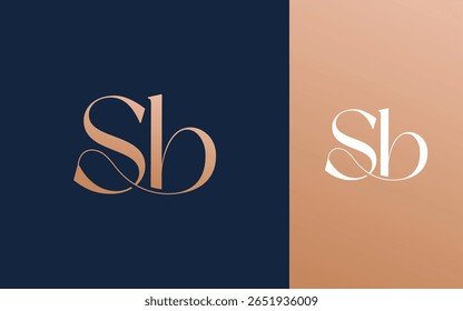 Ilustración vectorial inicial del diseño del logotipo de la letra SB BS para la pareja, la boda, y el negocio