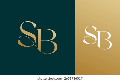 Letra inicial SB BS logotipo design vetor ilustração para casal, casamento e negócios