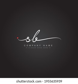 Initial Letter SB Logo - Handwritten Signature Style Logo