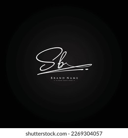 Logotipo de la carta inicial SB - Logotipo de firma manuscrita
