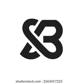 initial letter SB monogram with black color vector illustration