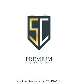 Initial Letter SC Company Design Logo Template