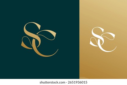 Anfangsbuchstabe SC CS Logo Design Vektorgrafik für Paar, Hochzeit und Geschäft
