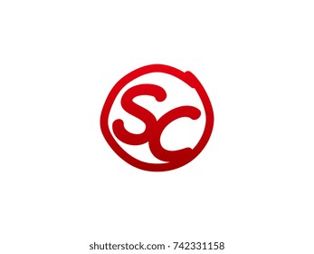 The initial letter SC handwritten logo