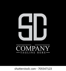 Initial Letter SC Linked Box Design Logo