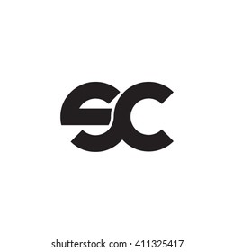 initial letter sc linked round lowercase monogram logo black