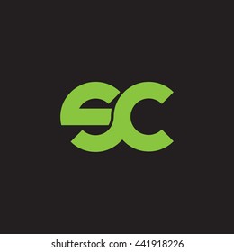 initial letter sc linked round lowercase logo green