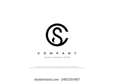 Initial Letter SC Logo or CS Monogram Logo Design Vector