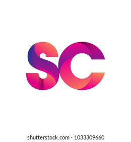 Initial Letter SC Logo Lowercase, magenta and orange, Modern and Simple Logo Design.