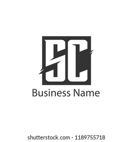 Diseño de plantilla de logotipo SC de carta inicial