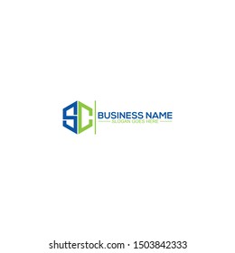 Initial Letter SC S C Business Logo Design with Full Color, Branding Logo Design