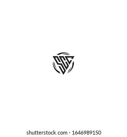 Initial Letter SCC triangle monogram cool modern logo