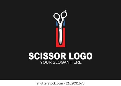 initial Letter I scissor  logo