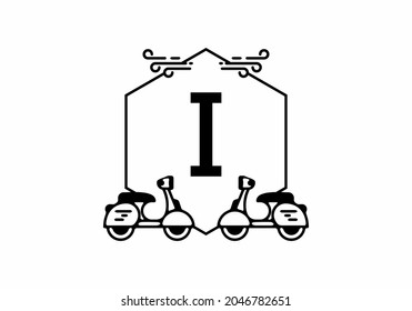 Initial letter I in scooter frame design