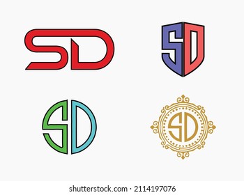initial letter sd logo design isolated white background, initial letter sd logo design isolated white background simple