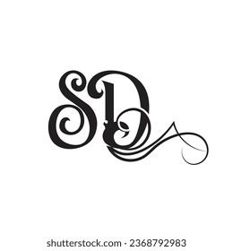 
Initial letter SD logo design creative modern symbol icon monogram