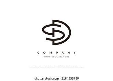 Initial Letter SD Logo or DS Monogram Logo Design Vector