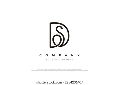 Initial Letter SD Logo or DS Logo Design Vector Template