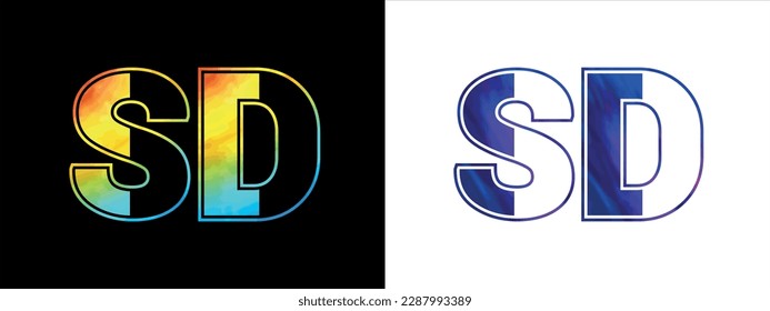 Initial letter SD logo Icon vector design template. Premium luxurious logotype for corporate business identity