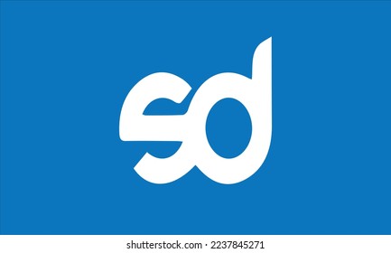 initial letter sd modern linked circle round lowercase logo 