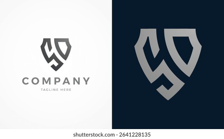 Initial Letter SD Shield Logo Design, Stylish letter SD forming a Shield icon, usable for brand and company logos, vector illustration