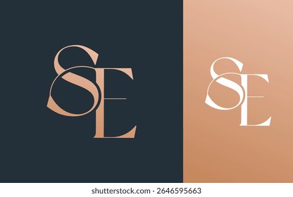 Initial letter SE ES logo design vector illustration for couple, wedding, and business