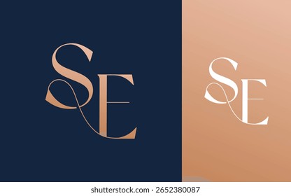 Letra inicial SE ES logotipo design vetor ilustração para casal, casamento e negócios