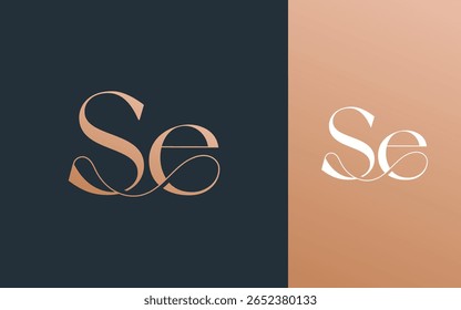 Letra inicial SE ES logotipo design vetor ilustração para casal, casamento e negócios
