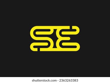 initial letter SE or ES minimal abstract and lineart logo, SE vector icon