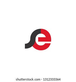 Initial Letter SE Linked Circle Lowercase Logo Black Red Icon Design Template Element - Vector