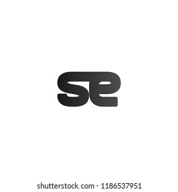 Initial Letter SE Linked Logo in Black Colored