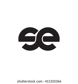 initial letter se linked round lowercase monogram logo black