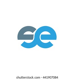 initial letter se linked round lowercase logo blue