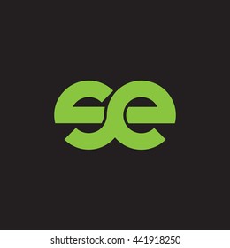 initial letter se linked round lowercase logo green