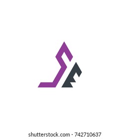 Initial Letter SE Linked Triangle Design Logo