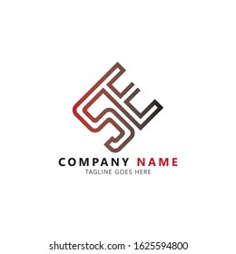 Initial letter se linked uppercase modern logo design template elements. Red black gradation letter isolated on white background. Suitable for company logo, business, consulting group company.