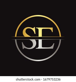 Initial Letter SE Logo Design Vector Template. SE Letter Logo Design