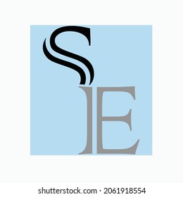 initial letter SE logo design