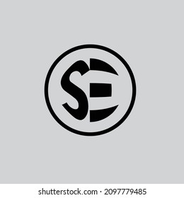 Initial letter SE logo design