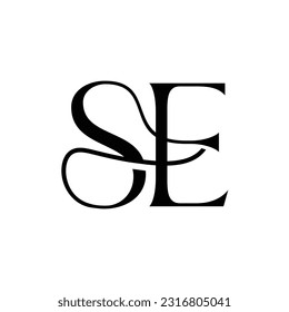 Initial letter SE logo design